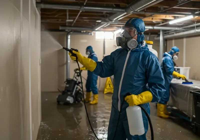 Basement Sanitization and Antimicrobial Treatment process in Crown Point, IN