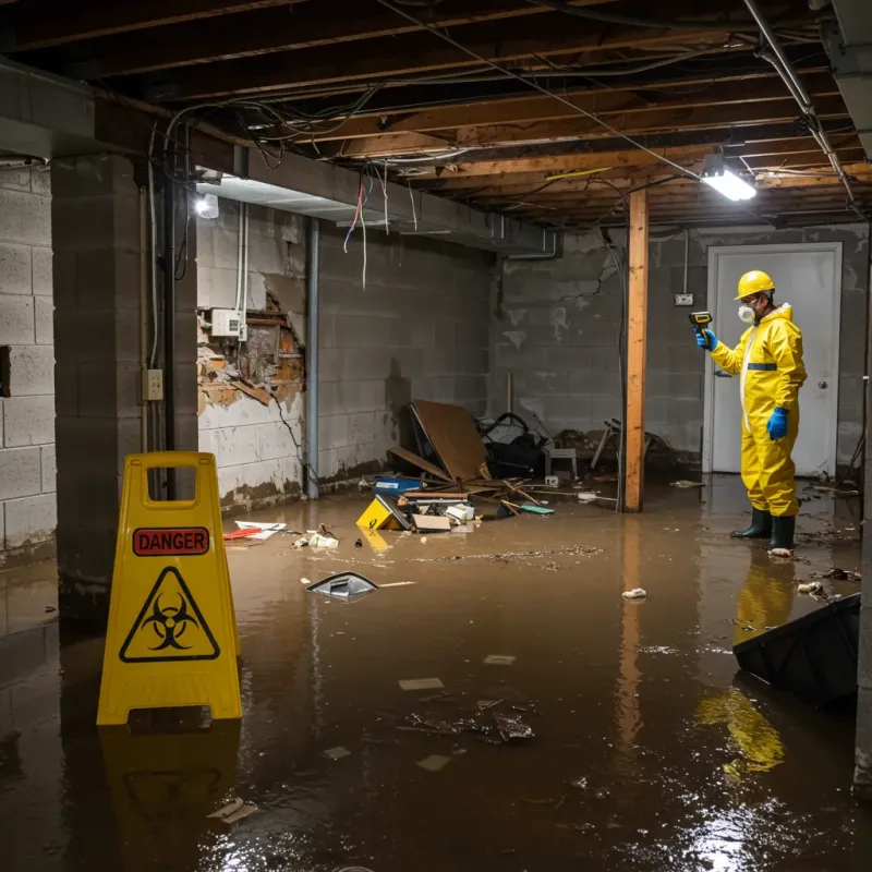 Flooded Basement Electrical Hazard in Crown Point, IN Property